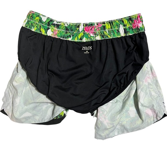 Zelos Tropical Print Tulip Hem Running Athletic Shorts MED - Picture 9 of 10